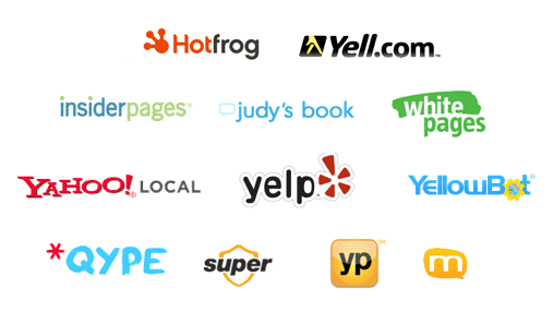 photo of different business listing websites for link building services
