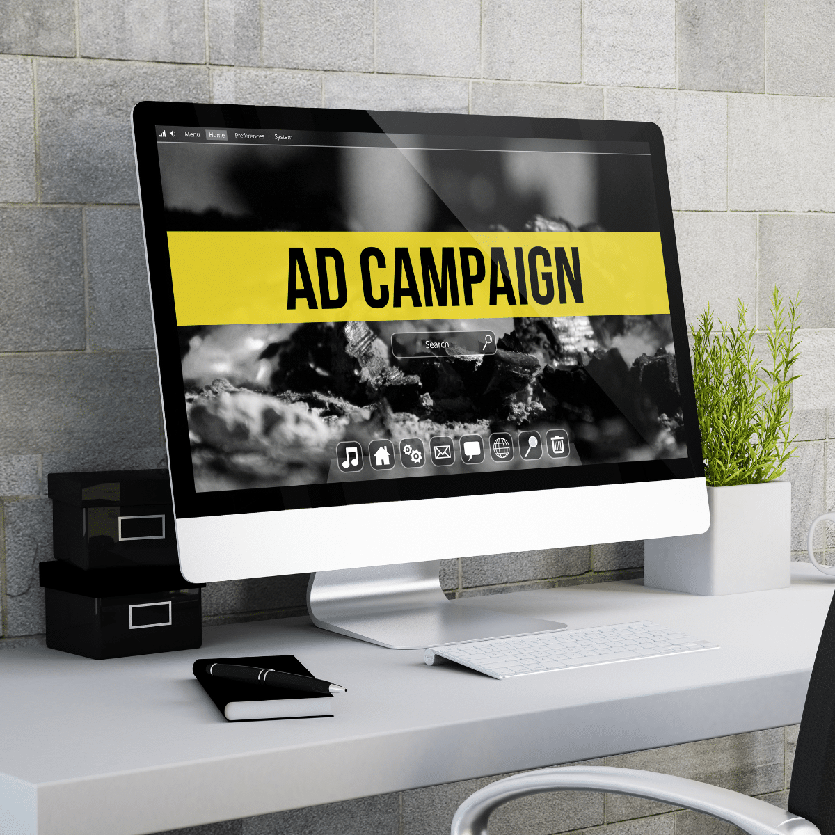 photo of desktop displaying ppc services for google ads campaign