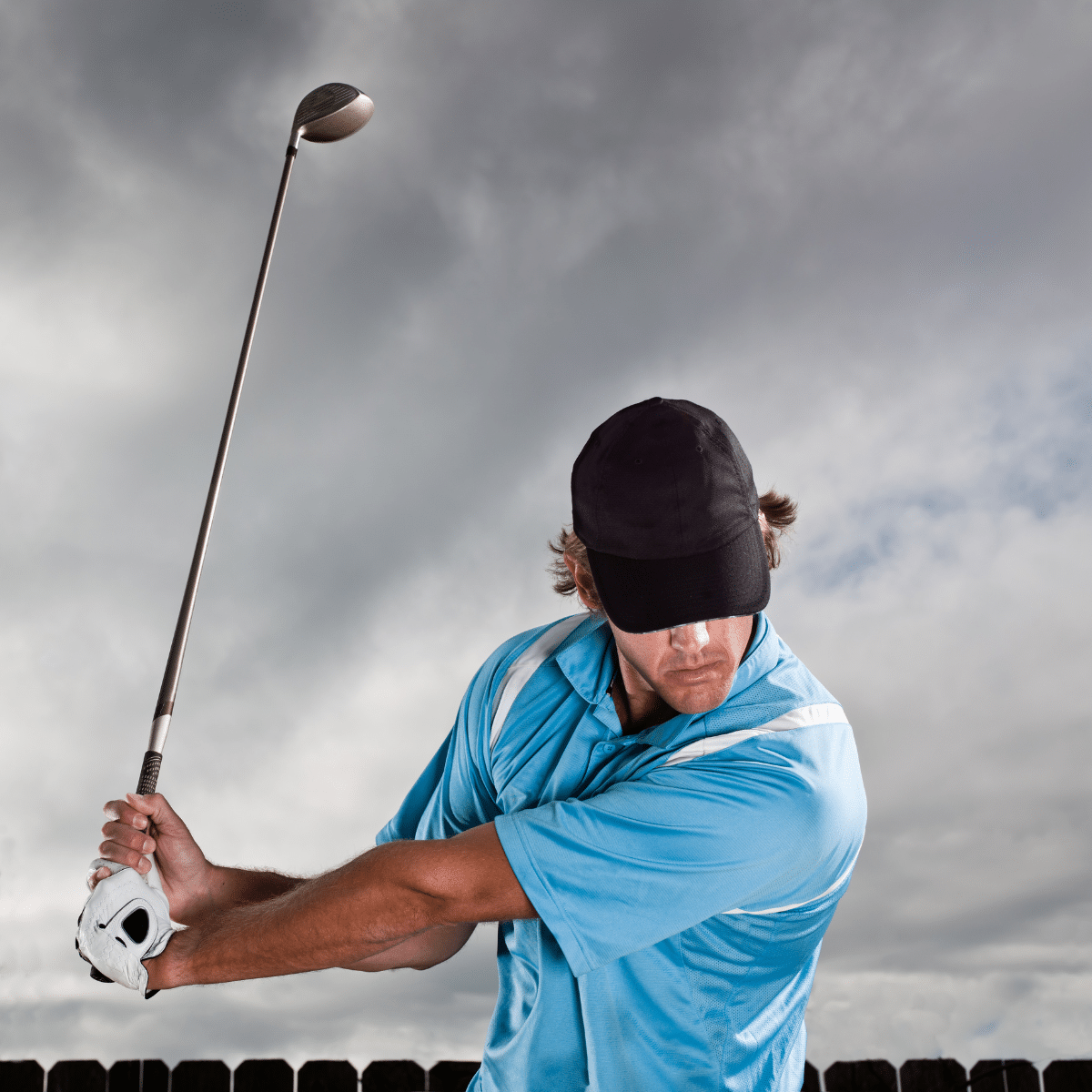 photo of motion graphic with golfer swinging club for graphic design services