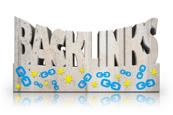 photo of the word backlinks with link icons showing seo benchmarks