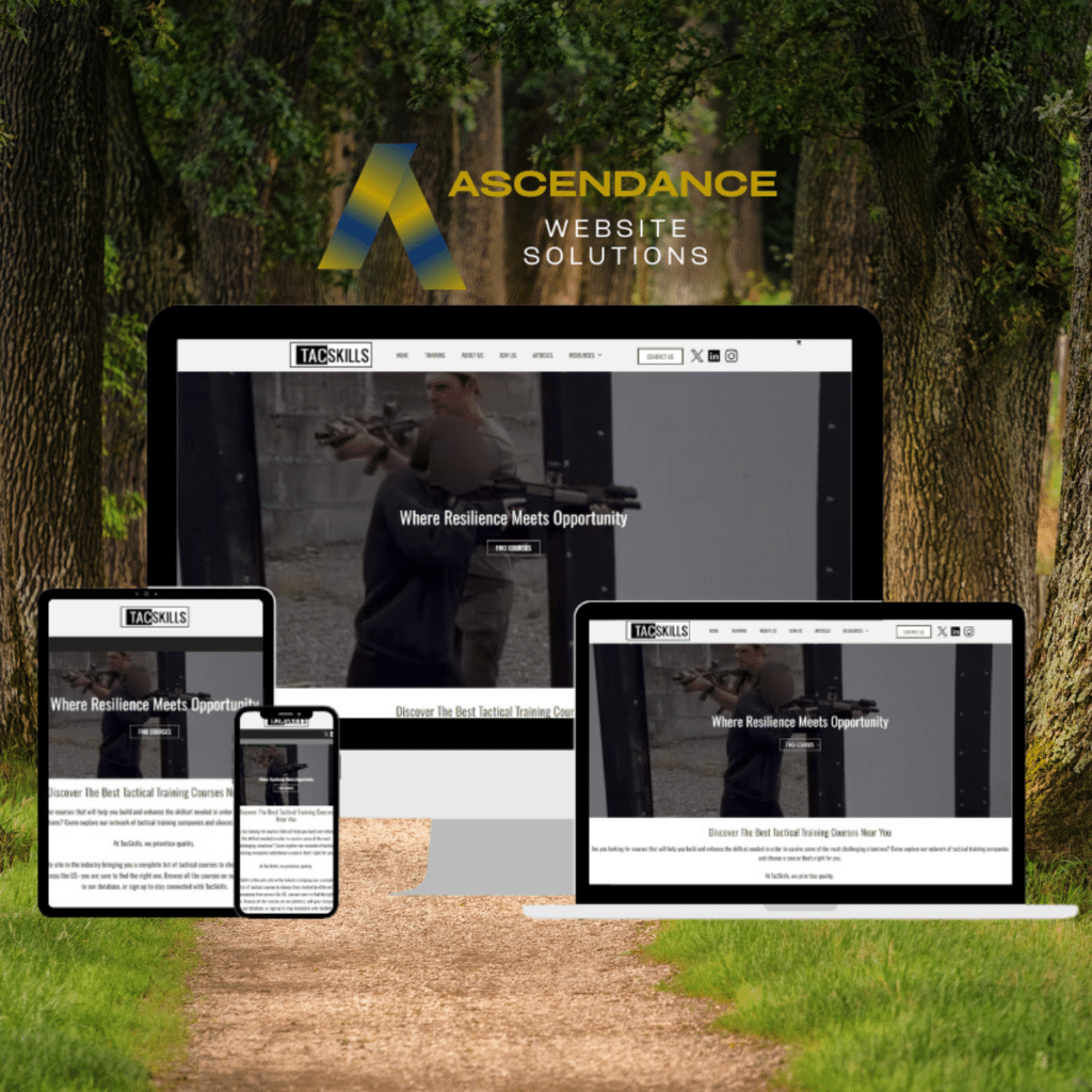 graphic showcasing custom web design san diego on all devices with a nature background