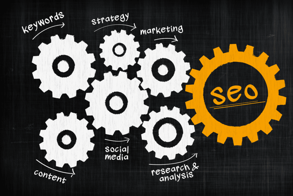 photo of gears representing technical seo for consulting firms
